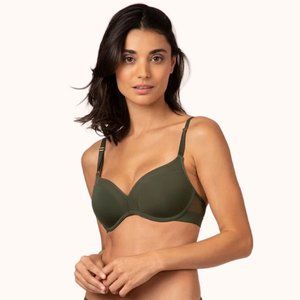 LIVELY No-Wire Push-up Bra in rich olive 34E 34DD